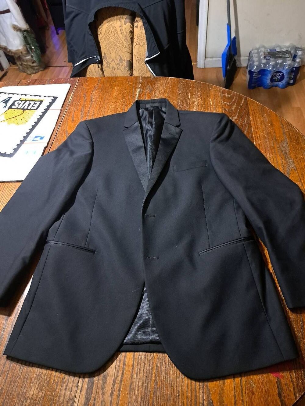 40R Tony Bowls Black Super 130 Suit Sports Coat Jacket Blazer Wool Tuxedo Jacket